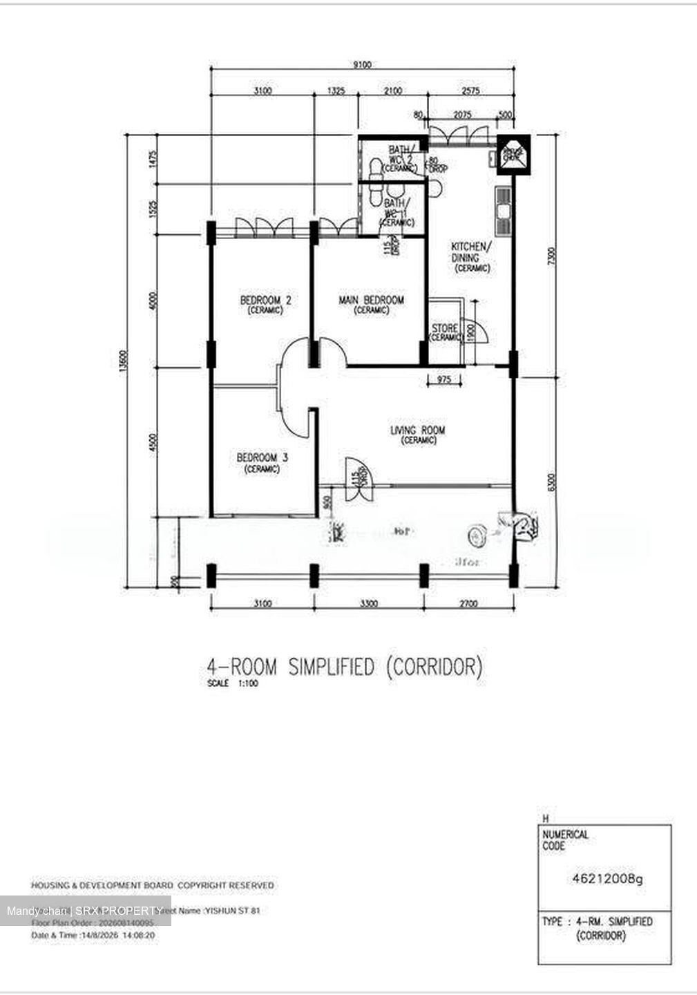 Blk 868 Yishun Street 81 (Yishun), HDB 4 Rooms #626938801